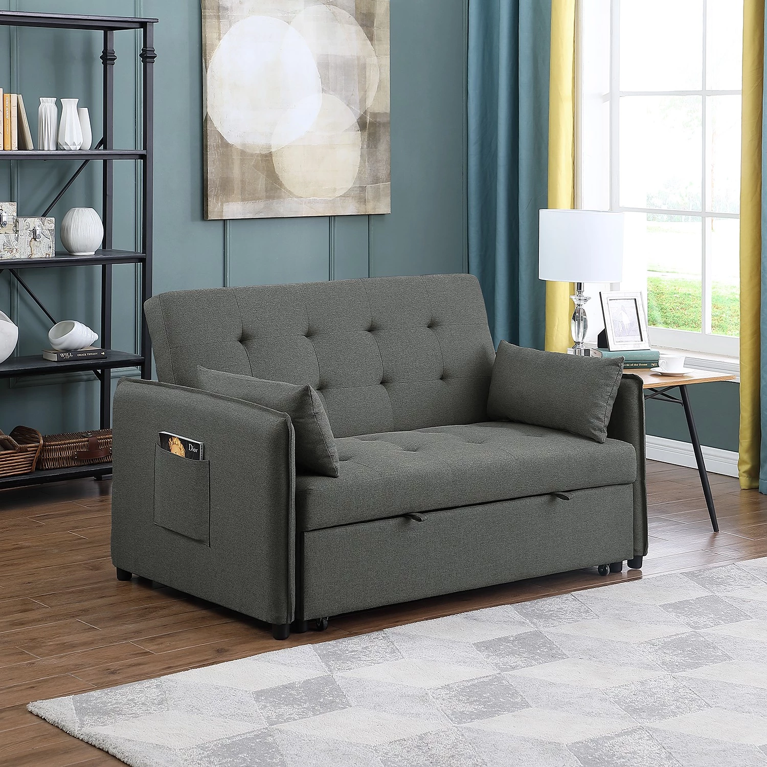 Loftscape Canapé convertible Millery - Tissu - Gris foncé 2 Loftscape Canapé convertible Millery - Tissu - Gris foncé – Image 2