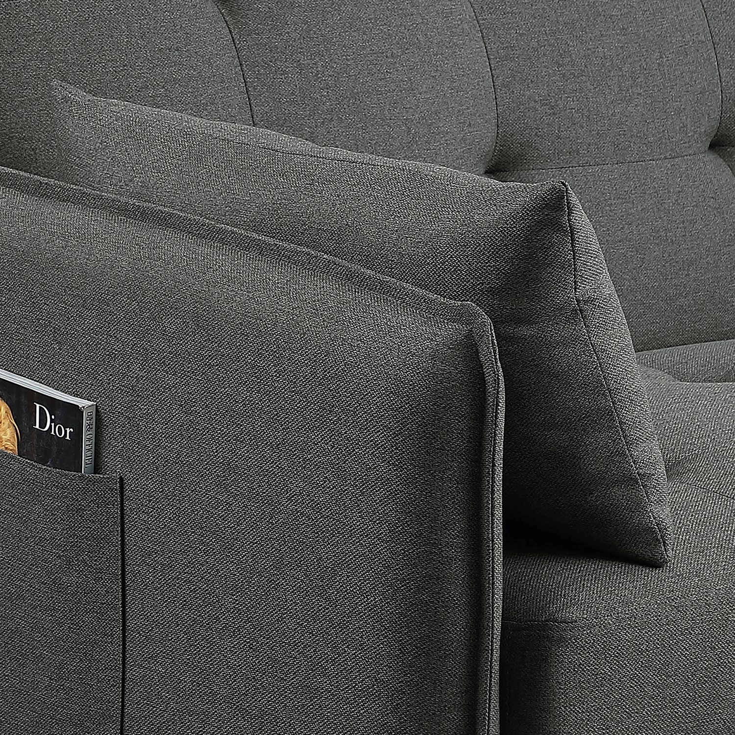 Loftscape Canapé convertible Millery - Tissu - Gris foncé 12 Loftscape Canapé convertible Millery - Tissu - Gris foncé – Image 12