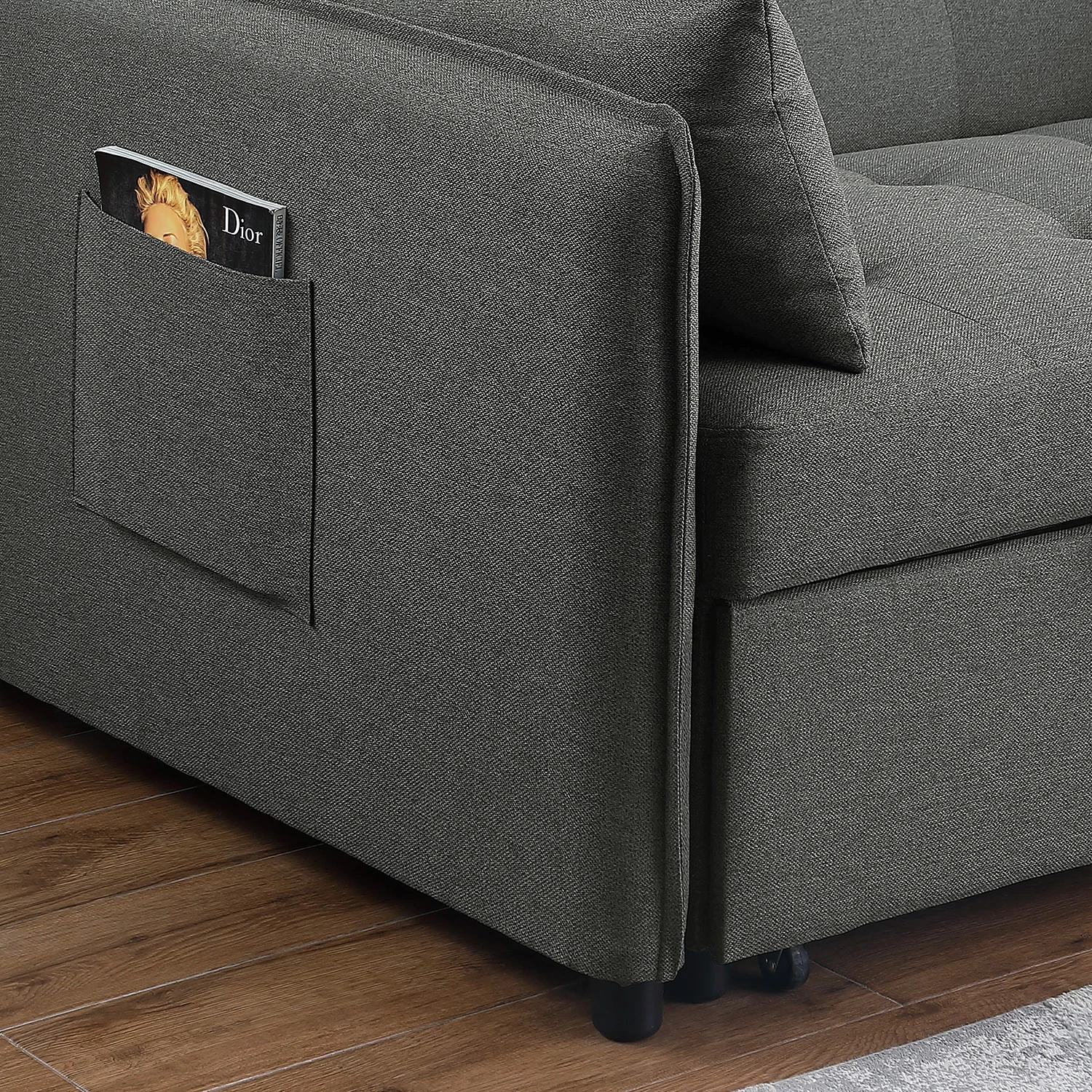 Loftscape Canapé convertible Millery - Tissu - Gris foncé 13 Loftscape Canapé convertible Millery - Tissu - Gris foncé – Image 13