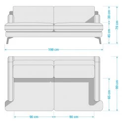 Studio Copenhagen Canapé Vieux Bourg (3 places) - Tissu - Tissu Nona: Anthracite -Canapés Soldes Magasin 1000256551 210809 09092300089 SKETCH DETAILS P000000001000256551 sketch