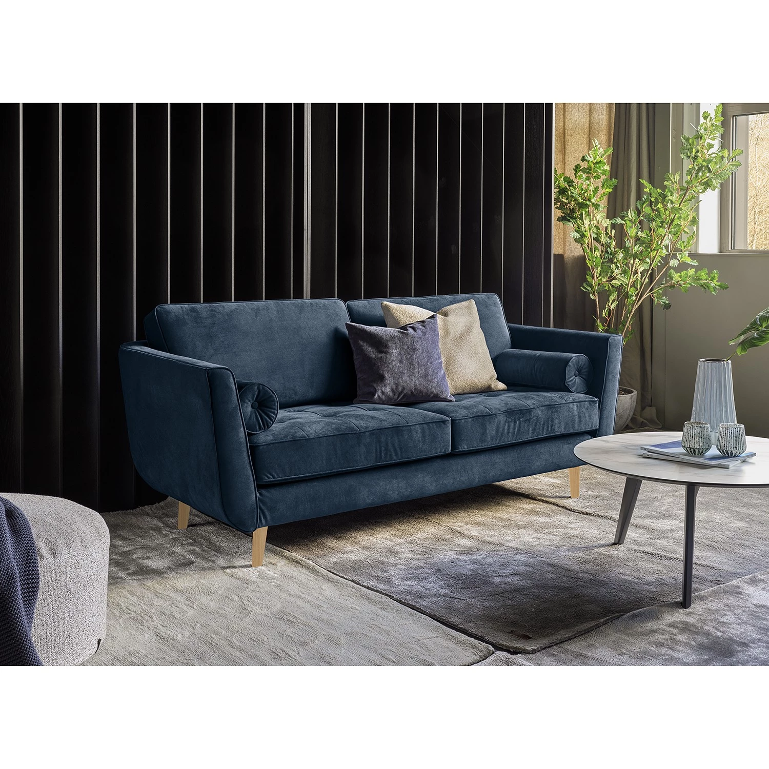 Studio Copenhagen Canapé Vieux Lyon (2-3 places) - Microfibre - Microfibre Panja: Bleu 2 Studio Copenhagen Canapé Vieux Lyon (2-3 places) - Microfibre - Microfibre Panja: Bleu – Image 2