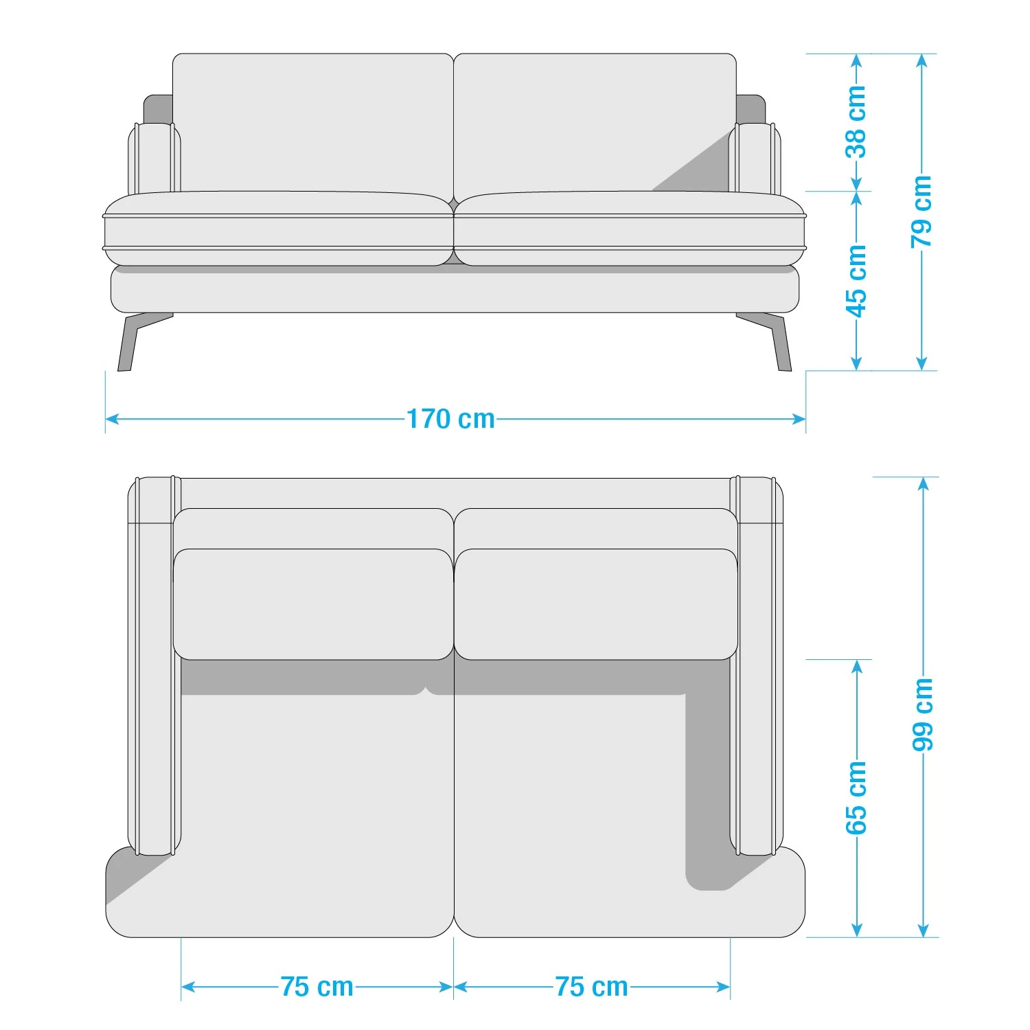 Studio Copenhagen Canapé Vieux Bourg (2-3 places) - Tissu - Tissu Nona: Gris foncé 14 Studio Copenhagen Canapé Vieux Bourg (2-3 places) - Tissu - Tissu Nona: Gris foncé – Image 14