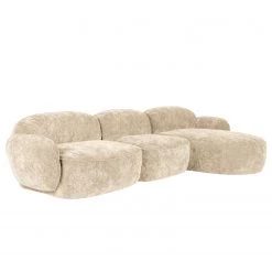 Studio Copenhagen Canapé d’angle Vieux Colpo - Microfibre Alana: Créme - Largeur : 344 cm - Méridienne courte à droite (vue de face)