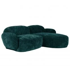 Studio Copenhagen Canapé d’angle Vieux Colpo - Microfibre Alana: Pétrole - Méridienne courte à droite (vue de face)