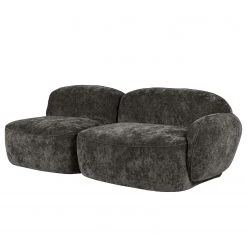 Studio Copenhagen Canapé d’angle Vieux Colpo - Microfibre Alana: Gris foncé - Accoudoir monté à droite (vu de face)