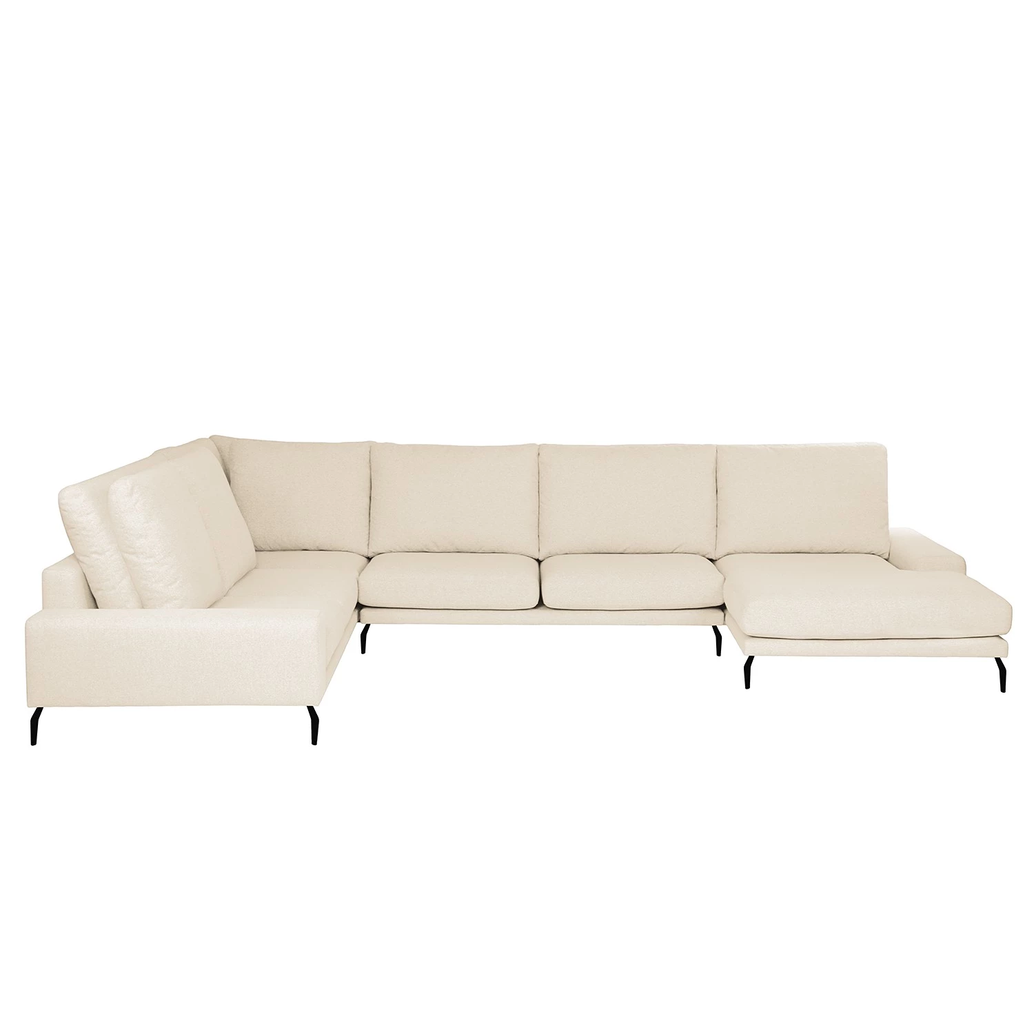 Bizzarto Canapé panoramique Penda - Tissu - Tissu Sogol: Créme - Méridienne courte à droite (vue de face) 2 Bizzarto Canapé panoramique Penda - Tissu - Tissu Sogol: Créme - Méridienne courte à droite (vue de face) – Image 2