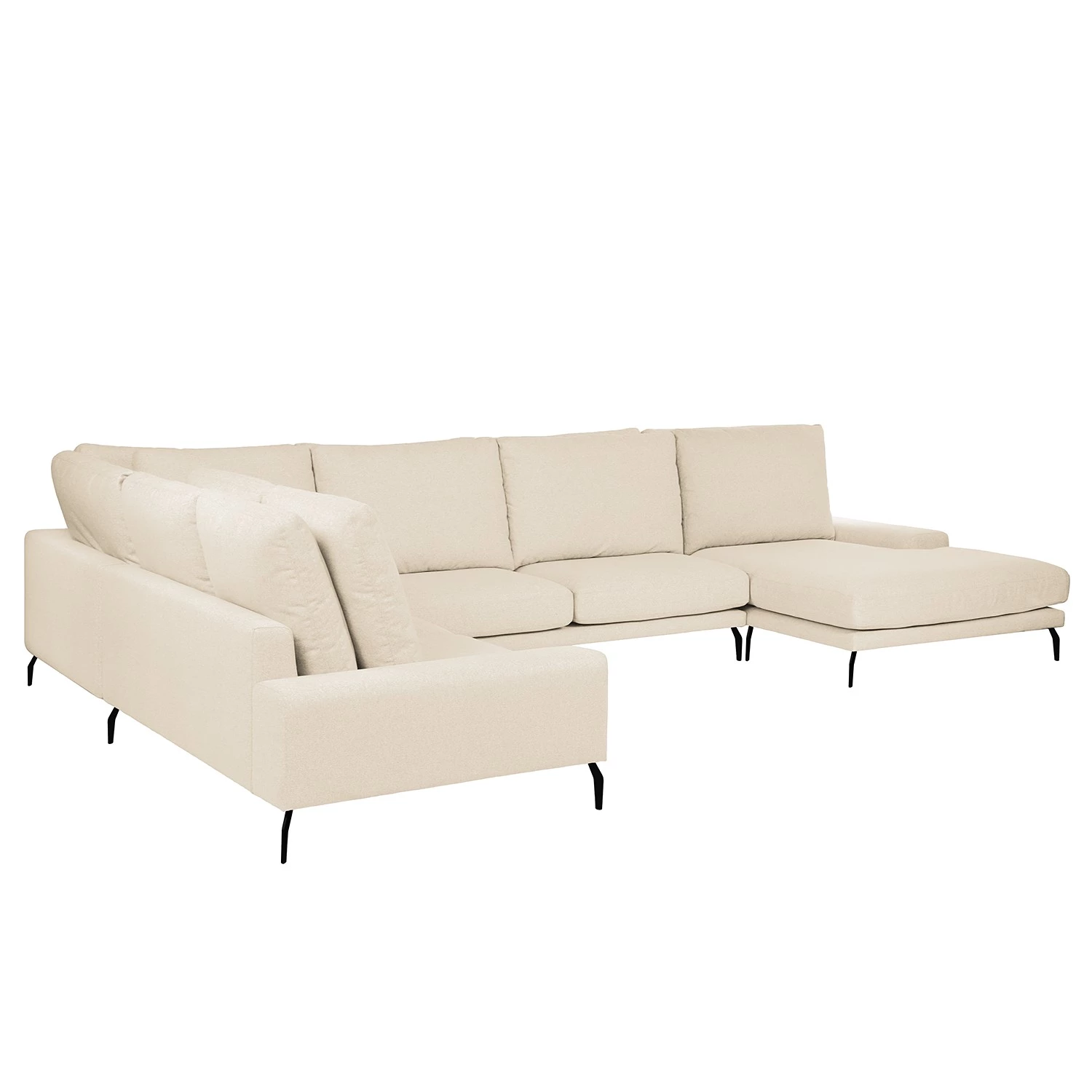 Bizzarto Canapé panoramique Penda - Tissu - Tissu Sogol: Créme - Méridienne courte à droite (vue de face) 6 Bizzarto Canapé panoramique Penda - Tissu - Tissu Sogol: Créme - Méridienne courte à droite (vue de face) – Image 6