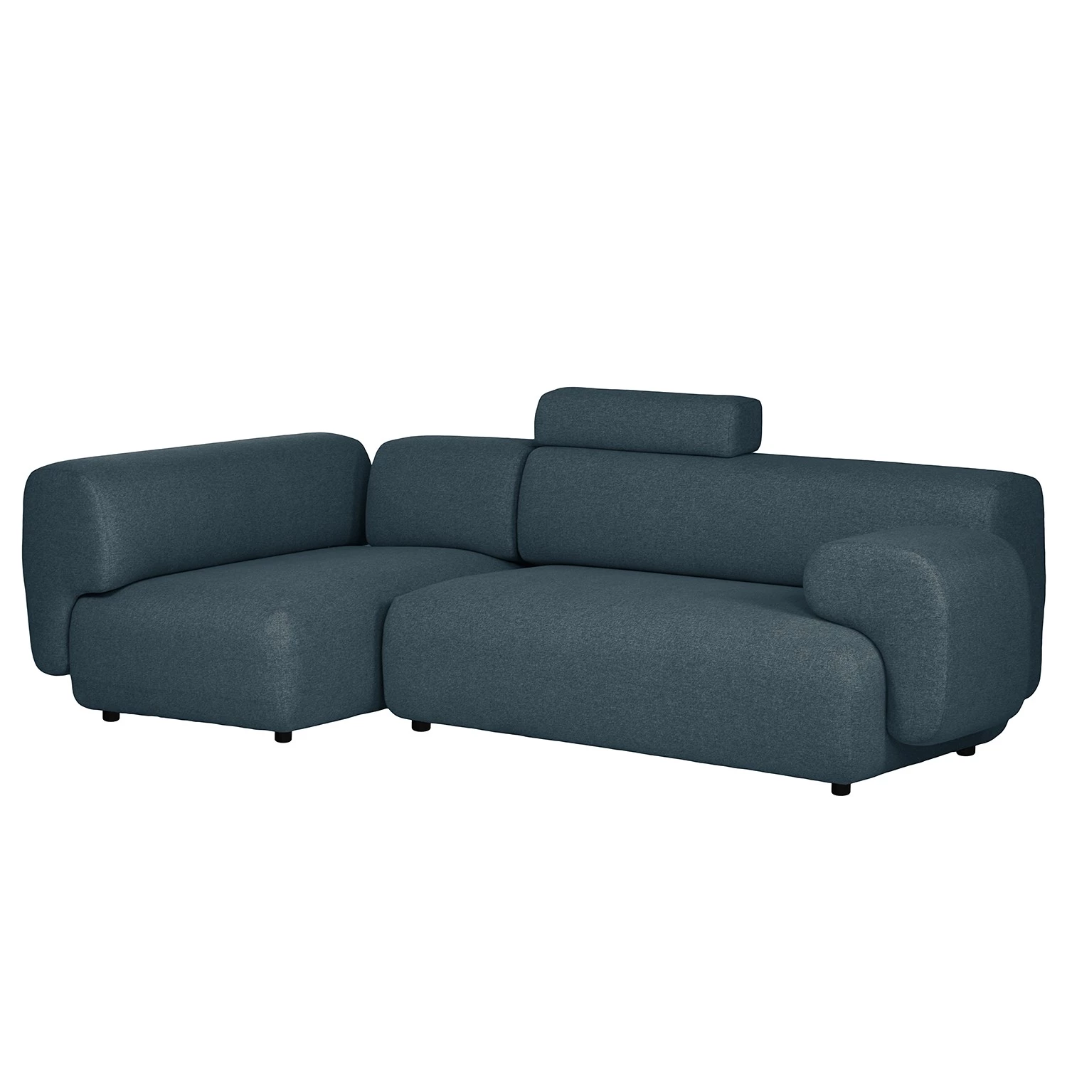 Bizzarto Canapé d’angle Imbert - Tissu - Tissu Sogol: Bleu foncé - Méridienne longue à gauche (vue de face) 1 Bizzarto Canapé d’angle Imbert - Tissu - Tissu Sogol: Bleu foncé - Méridienne longue à gauche (vue de face)