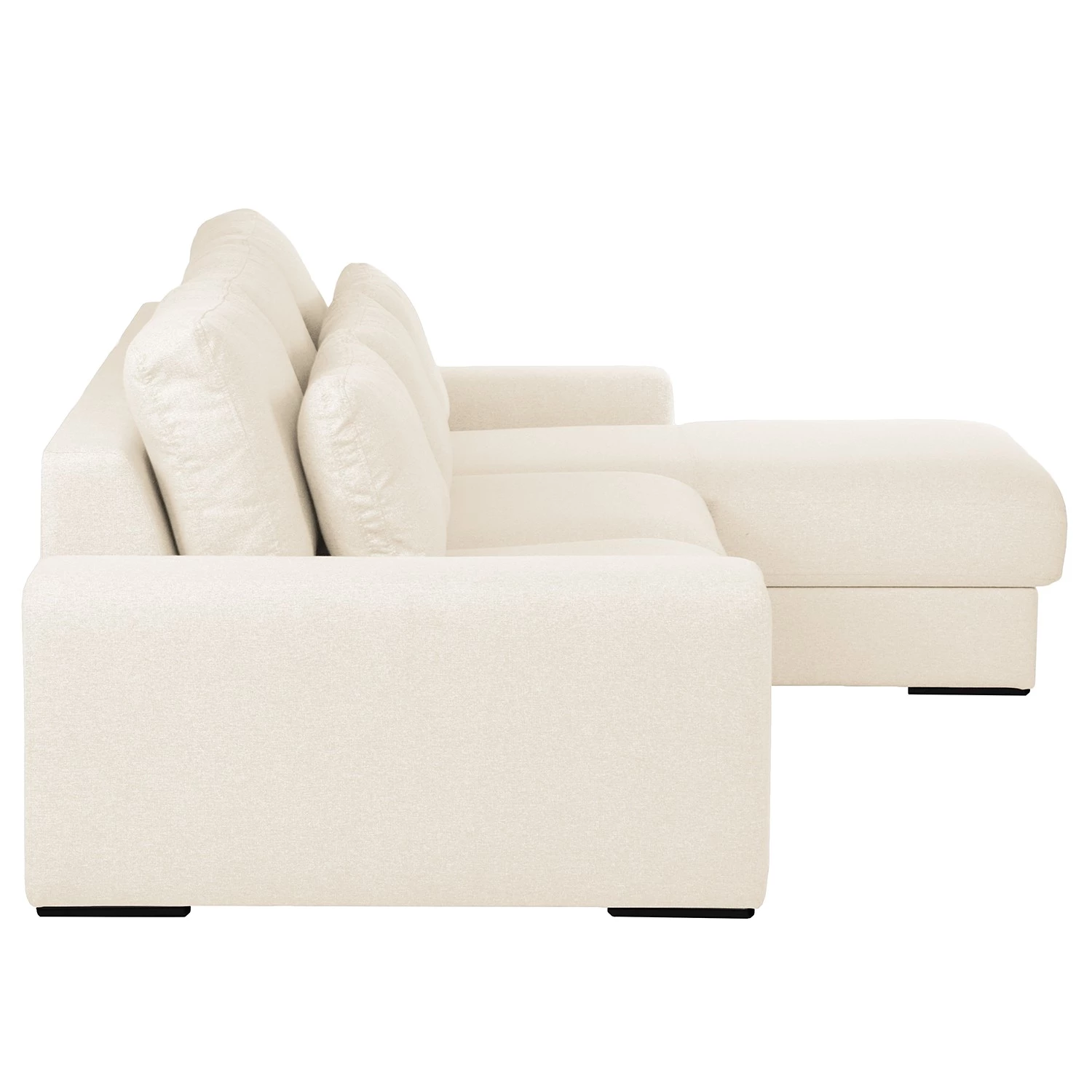 Bizzarto Canapé d’angle Gurabo I - Tissu - Tissu Sogol: Créme - Méridienne courte à droite (vue de face) - Sans fonction couchage 4 Bizzarto Canapé d’angle Gurabo I - Tissu - Tissu Sogol: Créme - Méridienne courte à droite (vue de face) - Sans fonction couchage – Image 4