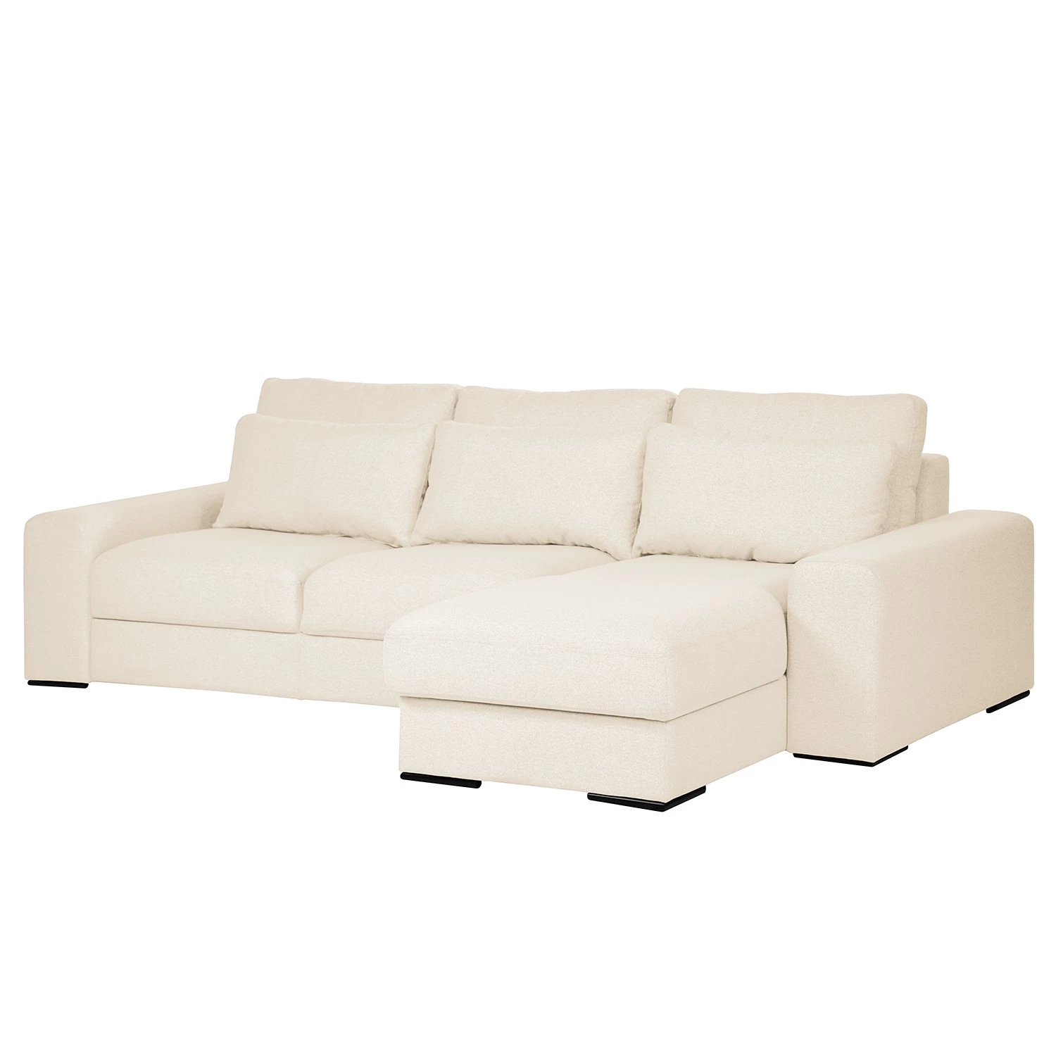 Bizzarto Canapé d’angle Gurabo I - Tissu - Tissu Sogol: Créme - Méridienne courte à droite (vue de face) - Sans fonction couchage 6 Bizzarto Canapé d’angle Gurabo I - Tissu - Tissu Sogol: Créme - Méridienne courte à droite (vue de face) - Sans fonction couchage – Image 6