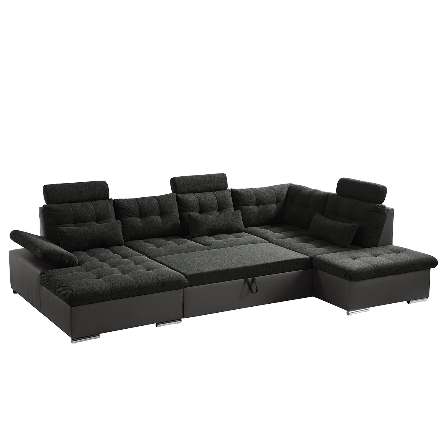 Fredriks Canapé panoramique Puntiro - Imitation cuir / Tissu structuré - Cuir synthétique Lilo / Tissu structuré Satur: Gris foncé / Anthracite 5 Fredriks Canapé panoramique Puntiro - Imitation cuir / Tissu structuré - Cuir synthétique Lilo / Tissu structuré Satur: Gris foncé / Anthracite – Image 5