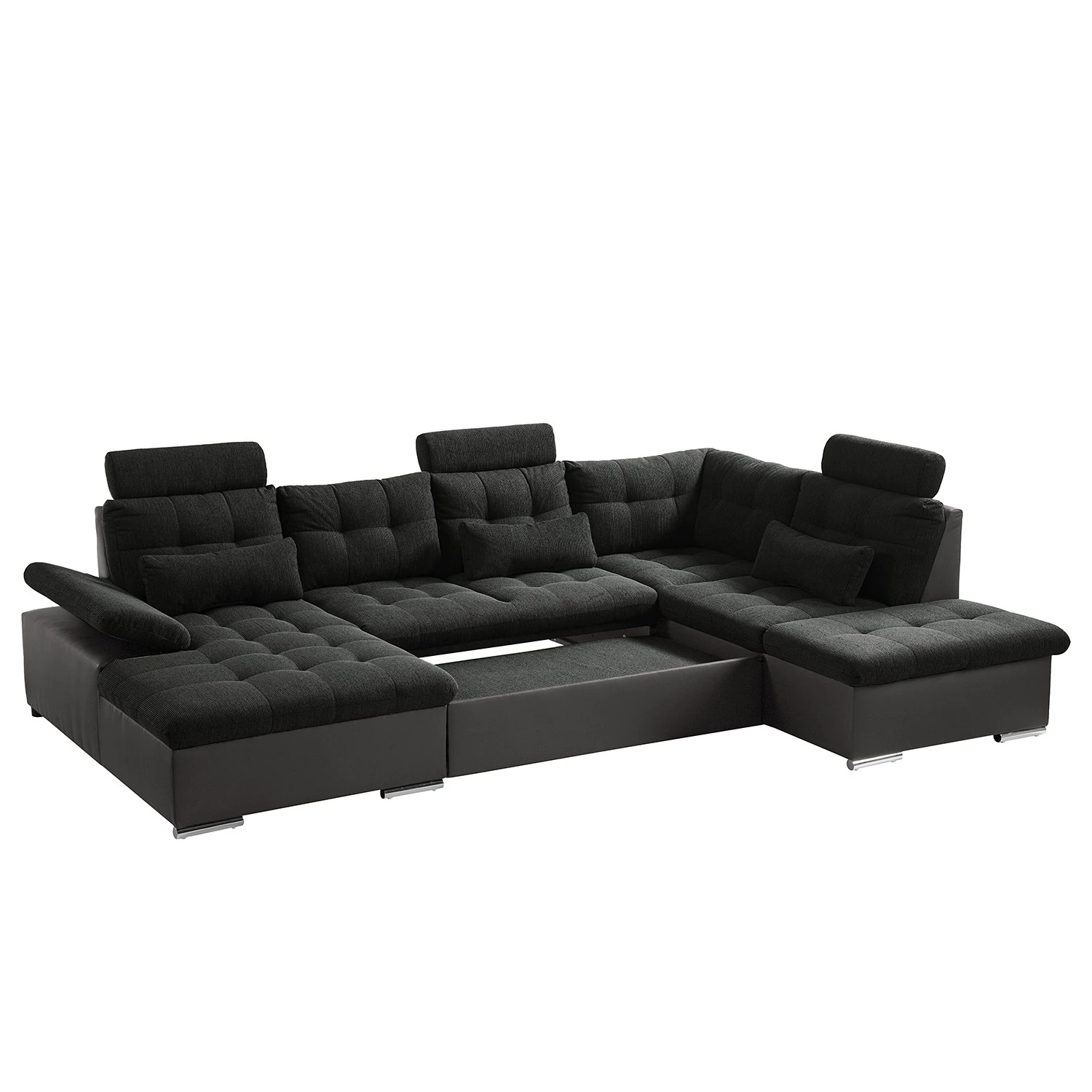 Fredriks Canapé panoramique Puntiro - Imitation cuir / Tissu structuré - Cuir synthétique Lilo / Tissu structuré Satur: Gris foncé / Anthracite 10 Fredriks Canapé panoramique Puntiro - Imitation cuir / Tissu structuré - Cuir synthétique Lilo / Tissu structuré Satur: Gris foncé / Anthracite – Image 10