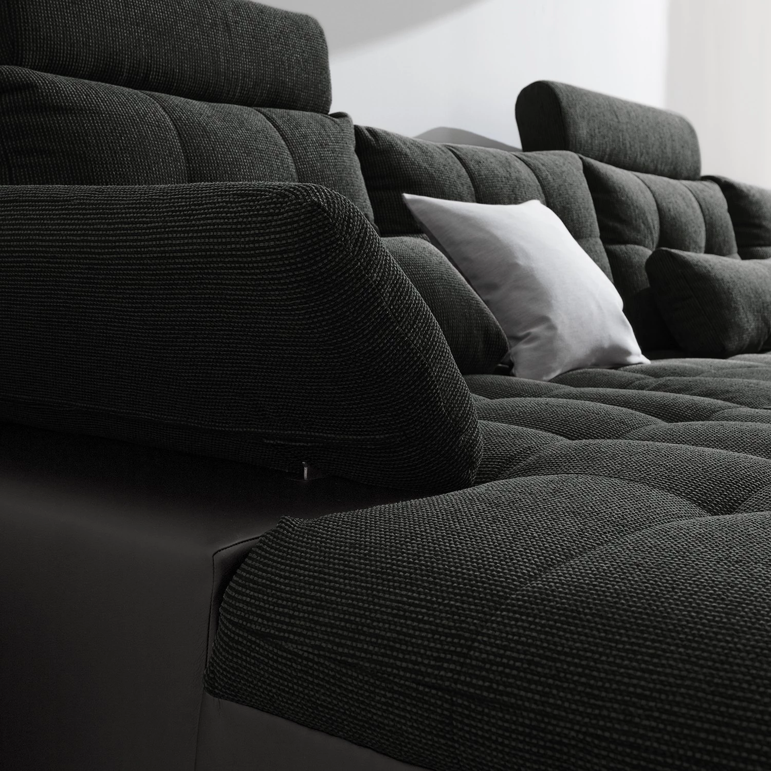 Fredriks Canapé panoramique Puntiro - Imitation cuir / Tissu structuré - Cuir synthétique Lilo / Tissu structuré Satur: Gris foncé / Anthracite 19 Fredriks Canapé panoramique Puntiro - Imitation cuir / Tissu structuré - Cuir synthétique Lilo / Tissu structuré Satur: Gris foncé / Anthracite – Image 19