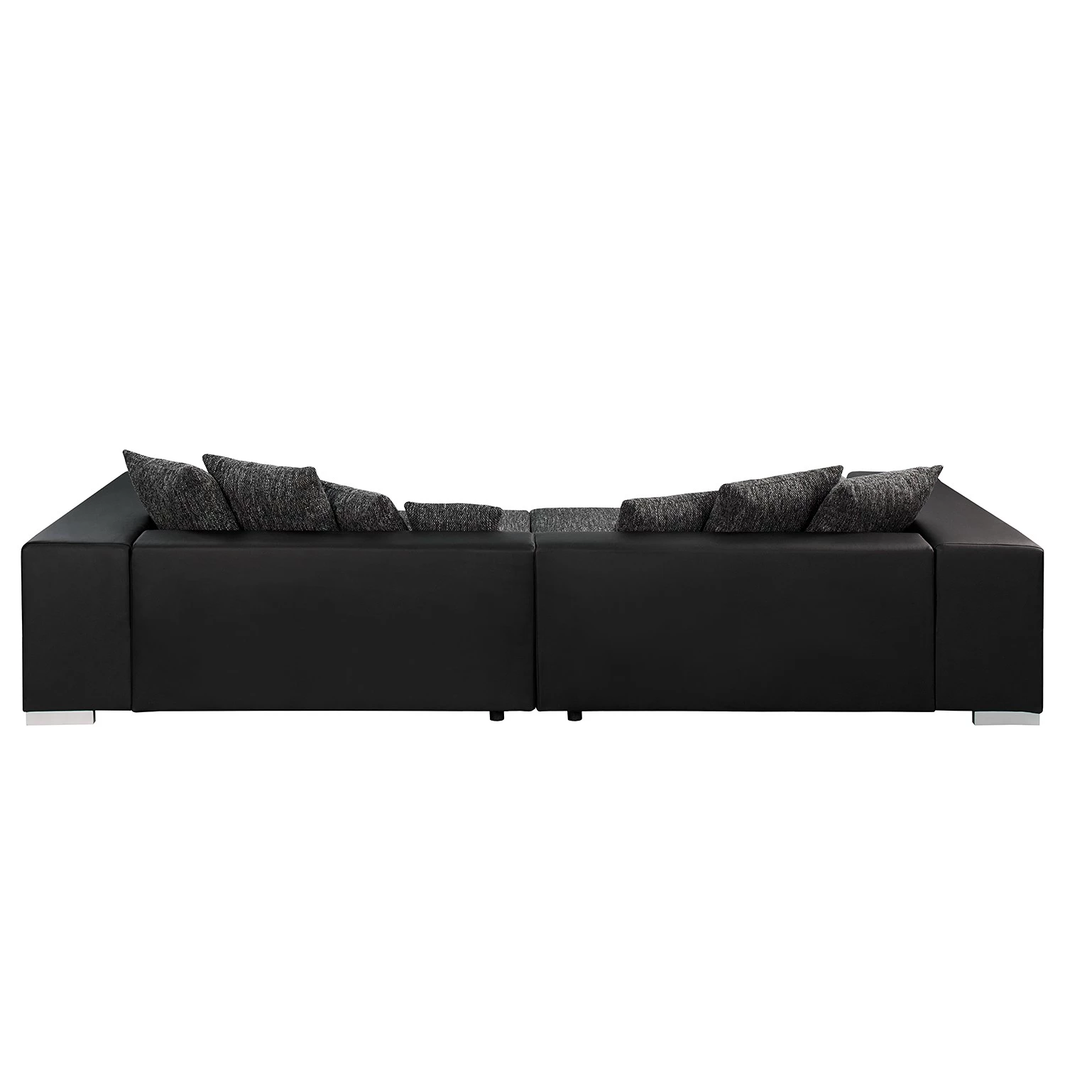 Loftscape Grand canapé Canton I - Imitation cuir / Tissu structuré - Noir / Gris 4 Loftscape Grand canapé Canton I - Imitation cuir / Tissu structuré - Noir / Gris – Image 4