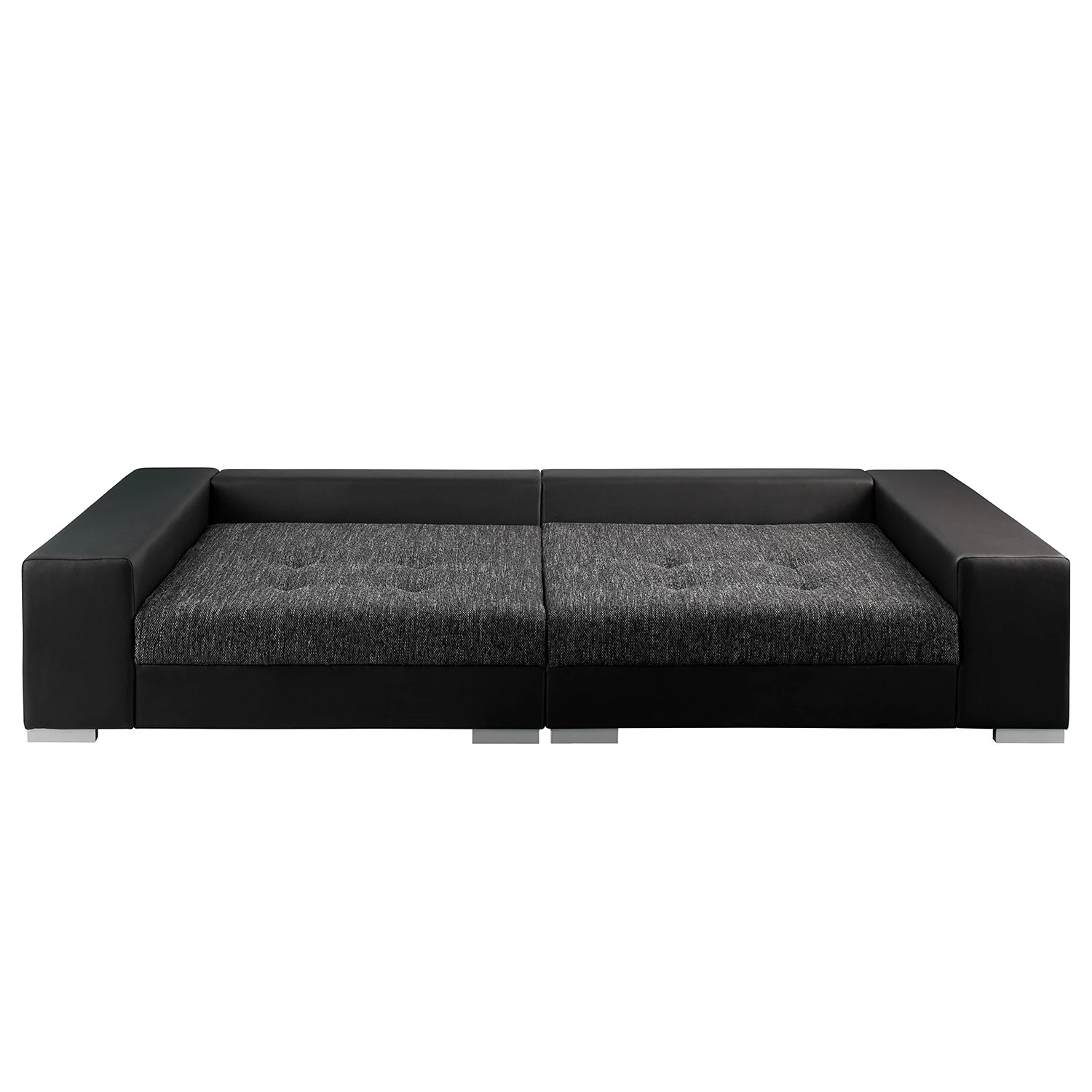 Loftscape Grand canapé Canton I - Imitation cuir / Tissu structuré - Noir / Gris 5 Loftscape Grand canapé Canton I - Imitation cuir / Tissu structuré - Noir / Gris – Image 5