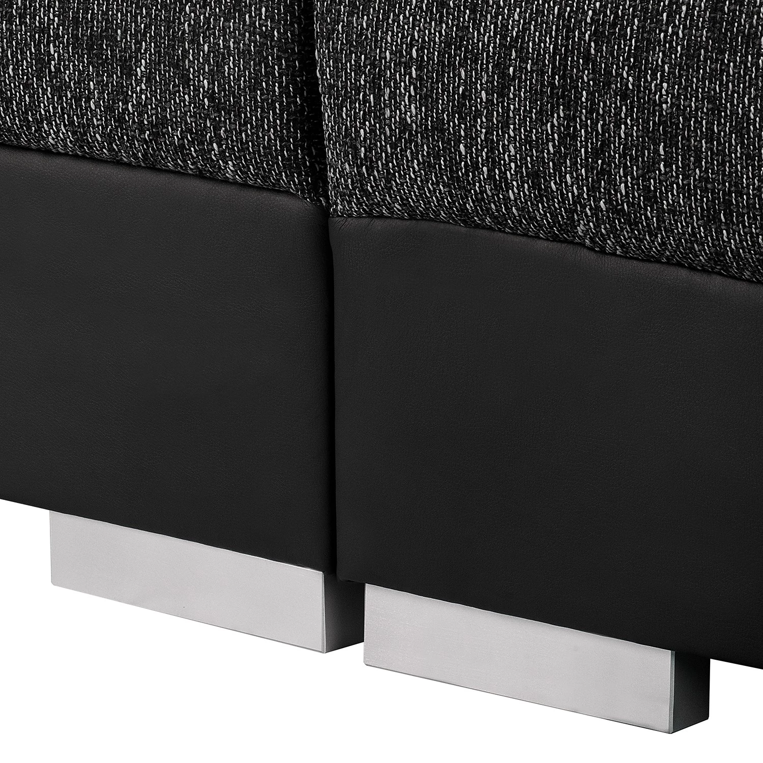 Loftscape Grand canapé Canton I - Imitation cuir / Tissu structuré - Noir / Gris 11 Loftscape Grand canapé Canton I - Imitation cuir / Tissu structuré - Noir / Gris – Image 11