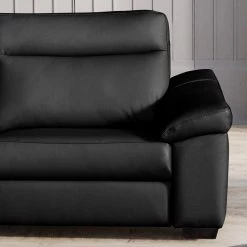 Red Living Canapé d’angle Sappee - Imitation cuir - Cuir Domna: Noir - Réglage électrique : 2 moteurs avec câble -Canapés Soldes Magasin 1000263535 210601 15003300317 DETAILS P000000001000263535