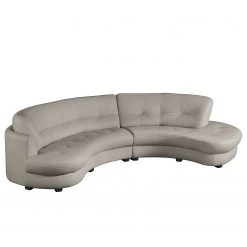 Red Living Canapé d’angle Komula - Cuir Mabel: Gris clair - Méridienne longue à droite (vue de face) -Canapés Soldes Magasin 1000263548 210601 15002000072 DETAILS P000000001000263548