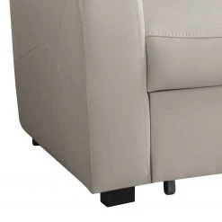 Loftscape Canapé d’angle Nilsia - Imitation cuir - Cuir Mabel: Gris clair - Méridienne courte à droite (vue de face) - Avec fonction couchage -Canapés Soldes Magasin 1000263558 210601 15013301395 DETAILS P000000001000263558