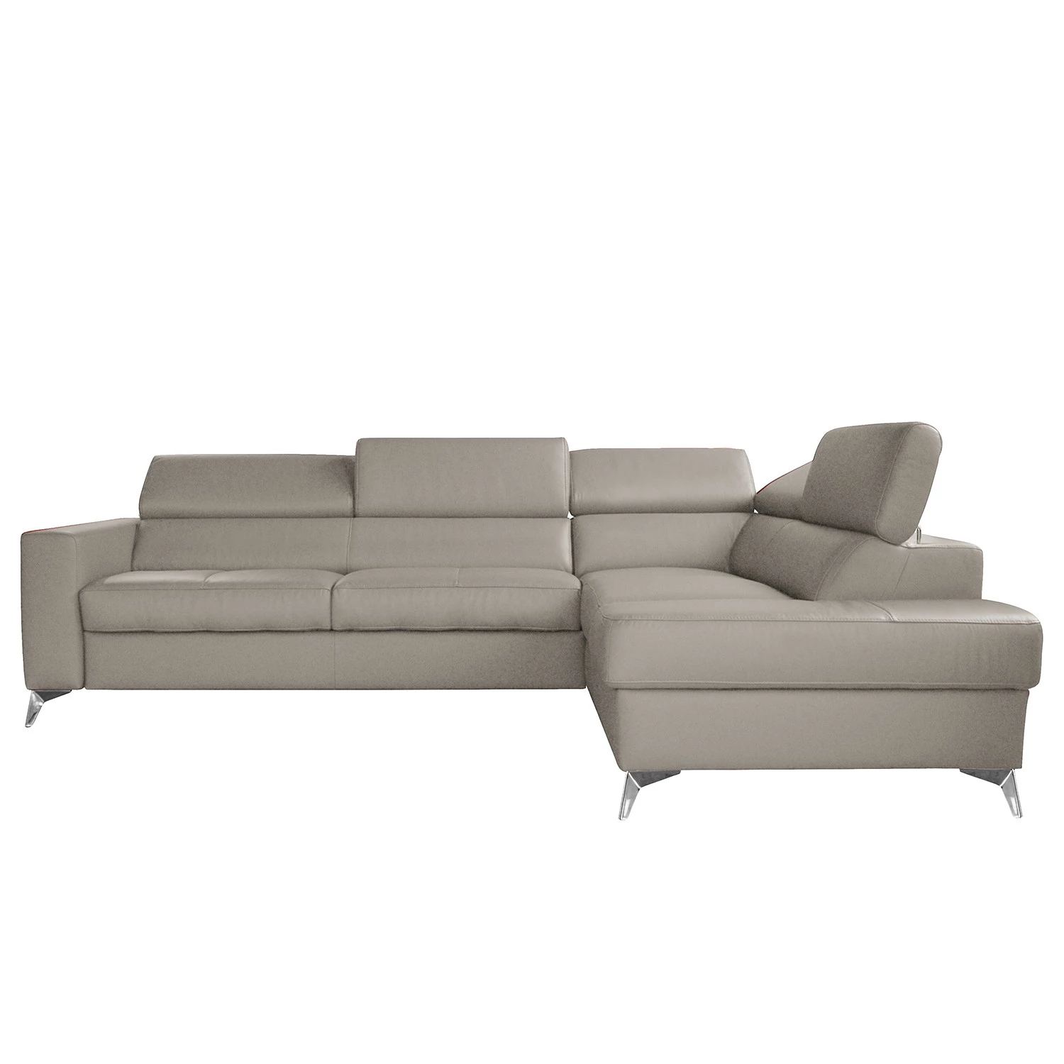 Loftscape Canapé d’angle Adamo - Cuir véritable / Imitation cuir - Cuir Mabel: Gris clair - Méridienne longue à droite (vue de face) - Avec fonction couchage 4 Loftscape Canapé d’angle Adamo - Cuir véritable / Imitation cuir - Cuir Mabel: Gris clair - Méridienne longue à droite (vue de face) - Avec fonction couchage – Image 4