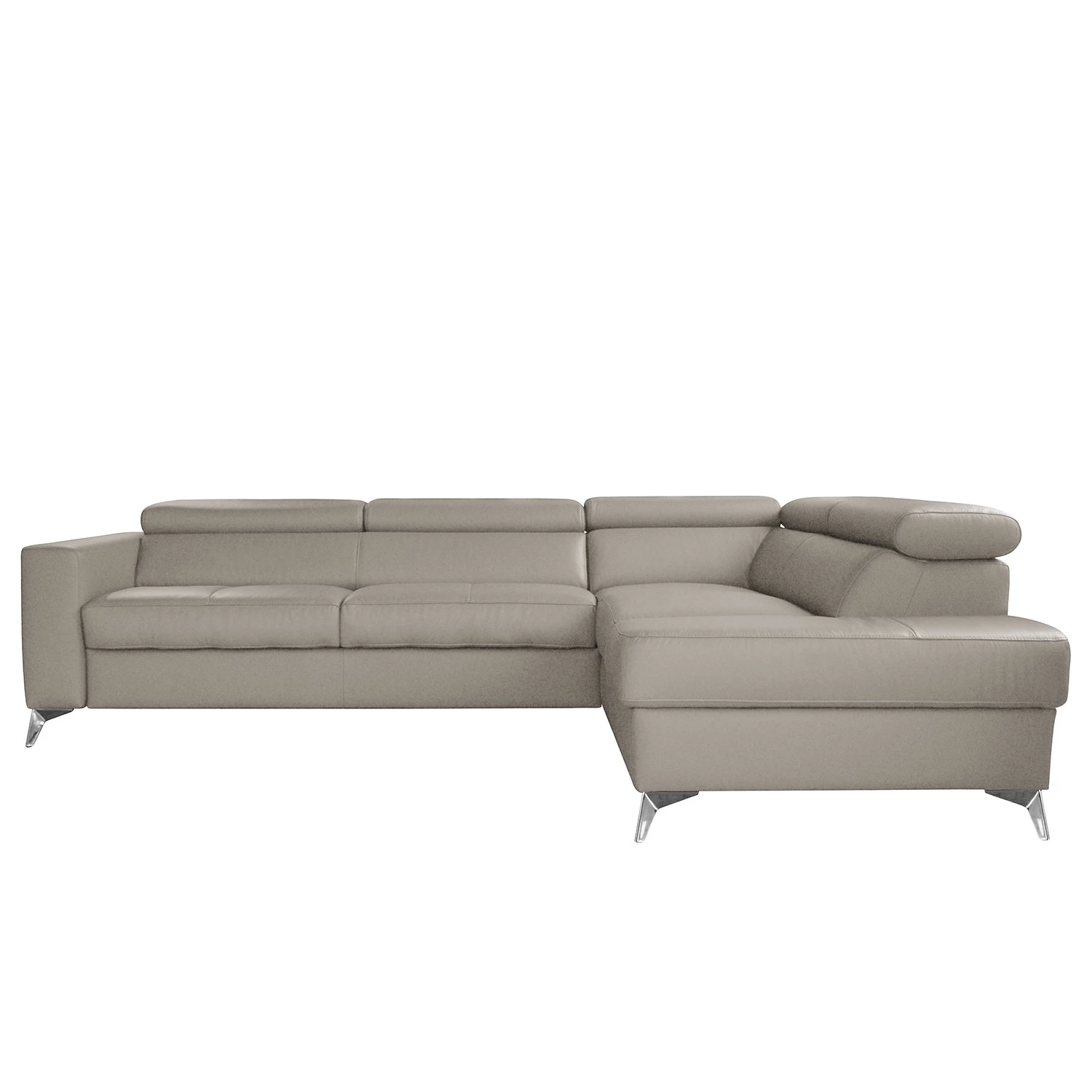 Loftscape Canapé d’angle Adamo - Cuir véritable / Imitation cuir - Cuir Mabel: Gris clair - Méridienne longue à droite (vue de face) - Avec fonction couchage 5 Loftscape Canapé d’angle Adamo - Cuir véritable / Imitation cuir - Cuir Mabel: Gris clair - Méridienne longue à droite (vue de face) - Avec fonction couchage – Image 5