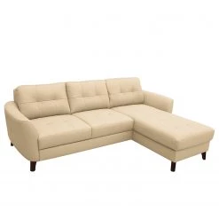 Loftscape Canapé d’angle Heimari I - Cuir Mabel: Beige - Méridienne courte à droite (vue de face) - Avec fonction couchage -Canapés Soldes Magasin 1000263628 210601 15010100857 DETAILS P000000001000263628