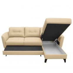 Loftscape Canapé d’angle Heimari I - Cuir Mabel: Beige - Méridienne courte à droite (vue de face) - Avec fonction couchage -Canapés Soldes Magasin 1000263628 210601 15010100859 DETAILS P000000001000263628