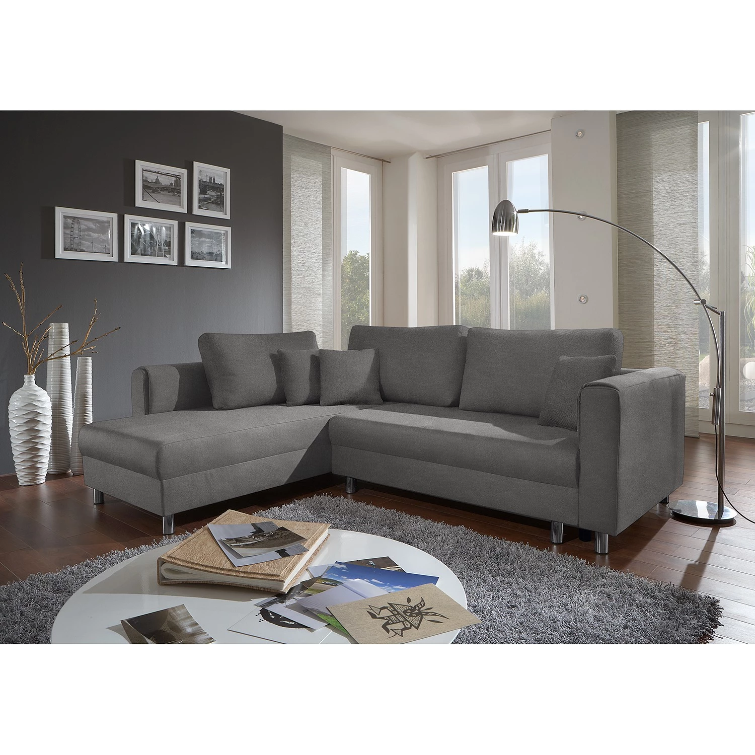 Fredriks Canapé d’angle Sulka - Microfibre - Microfibre Enza: Gris foncé 2 Fredriks Canapé d’angle Sulka - Microfibre - Microfibre Enza: Gris foncé – Image 2