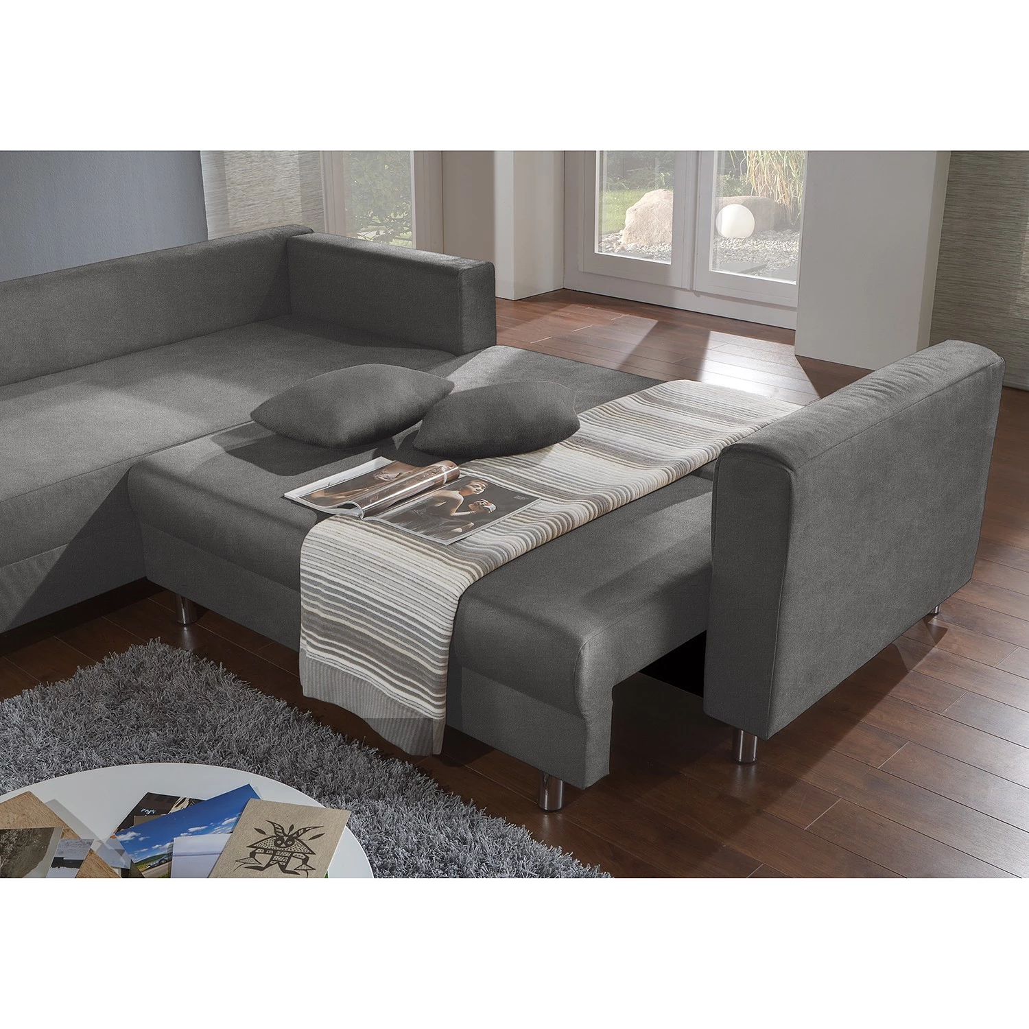 Fredriks Canapé d’angle Sulka - Microfibre - Microfibre Enza: Gris foncé 5 Fredriks Canapé d’angle Sulka - Microfibre - Microfibre Enza: Gris foncé – Image 5