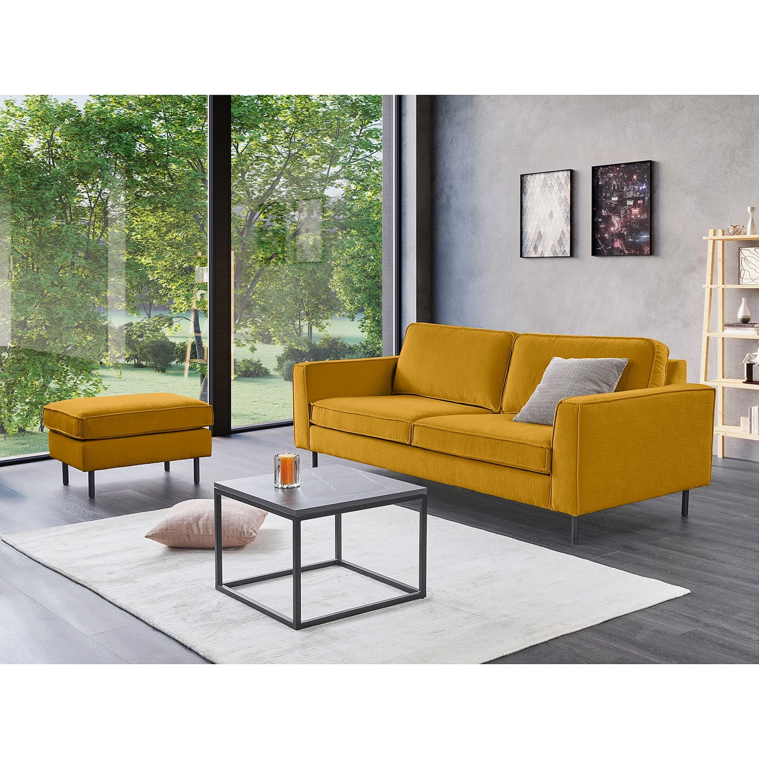 Mørteens Canapé Monblanc (3 places) - Tissu - Tissu Velia: Jaune maïs 3 Mørteens Canapé Monblanc (3 places) - Tissu - Tissu Velia: Jaune maïs – Image 3