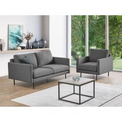 Mørteens Canapé Landos (2 places) - Tissu Maiti: Gris -Canapés Soldes Magasin 1000265031 210827 06183300566 MOOD DETAILS P000000001000265031 mood