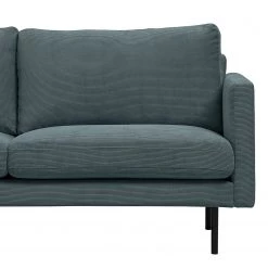 Mørteens Canapé d’angle Landos I - Velours côtelé Licia: Bleu marine - Méridienne longue à gauche (vue de face) -Canapés Soldes Magasin 1000265080 210827 06192301061 DETAILS P000000001000265080