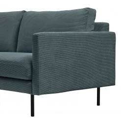 Mørteens Canapé d’angle Landos I - Velours côtelé Licia: Bleu marine - Méridienne longue à gauche (vue de face) -Canapés Soldes Magasin 1000265080 210827 06192301064 DETAILS P000000001000265080