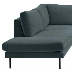 Mørteens Canapé d’angle Landos I - Velours côtelé Licia: Bleu marine - Méridienne longue à gauche (vue de face) -Canapés Soldes Magasin 1000265080 210827 06192301065 DETAILS P000000001000265080