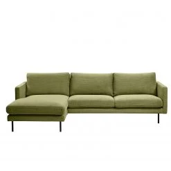 Mørteens Canapé d’angle Landos II - Velours côtelé Licia: Vert pâle - Méridienne courte à gauche (vue de face) -Canapés Soldes Magasin 1000265094 210827 06193501199 DETAILS P000000001000265094