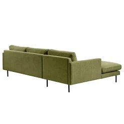 Mørteens Canapé d’angle Landos II - Velours côtelé Licia: Vert pâle - Méridienne courte à gauche (vue de face) -Canapés Soldes Magasin 1000265094 210827 06193501200 DETAILS P000000001000265094