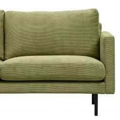 Mørteens Canapé d’angle Landos II - Velours côtelé Licia: Vert pâle - Méridienne courte à gauche (vue de face) -Canapés Soldes Magasin 1000265094 210827 06193501201 DETAILS P000000001000265094