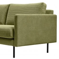 Mørteens Canapé d’angle Landos II - Velours côtelé Licia: Vert pâle - Méridienne courte à gauche (vue de face) -Canapés Soldes Magasin 1000265094 210827 06193501202 DETAILS P000000001000265094