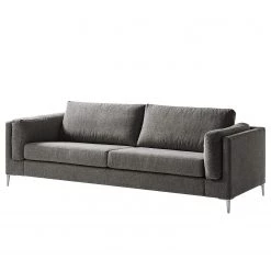 Studio Copenhagen 3 places Canapé COSO Classic+ - Tissu Chenille Rufi: Gris - Chrome brillant