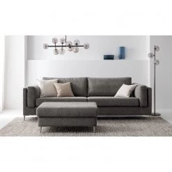 Studio Copenhagen 3 places Canapé COSO Classic+ - Tissu Chenille Rufi: Gris - Chrome brillant -Canapés Soldes Magasin 1000266013 211007 14075900418 MOOD DETAILS P000000001000266013 mood