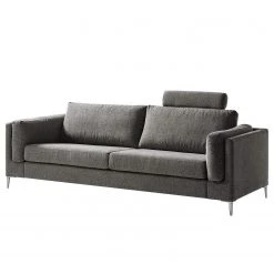 Studio Copenhagen 3 places Canapé COSO Classic+ - Tissu Chenille Rufi: Gris - Chrome brillant -Canapés Soldes Magasin 1000266013 211007 14075900461 DETAILS P000000001000266013