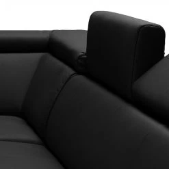 Loftscape Canapé d’angle Busene - Cuir véritable - Cuir Moja: Noir - Méridienne longue à gauche (vue de face) - Avec fonction couchage -Canapés Soldes Magasin 1000266853 210527 11195001033 DETAILS P000000001000266853