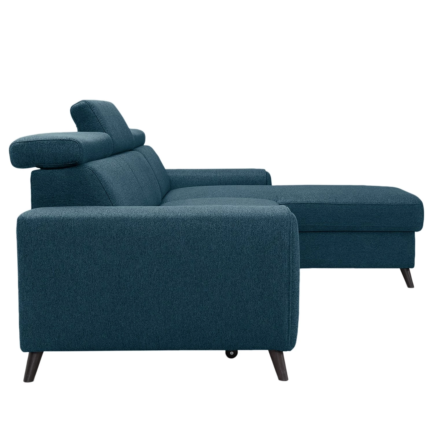 Loftscape Canapé d’angle Cadima II - Tissu - Tissu Cavo: Bleu marine - Méridienne courte à droite (vue de face) - Avec fonction couchage 5 Loftscape Canapé d’angle Cadima II - Tissu - Tissu Cavo: Bleu marine - Méridienne courte à droite (vue de face) - Avec fonction couchage – Image 5