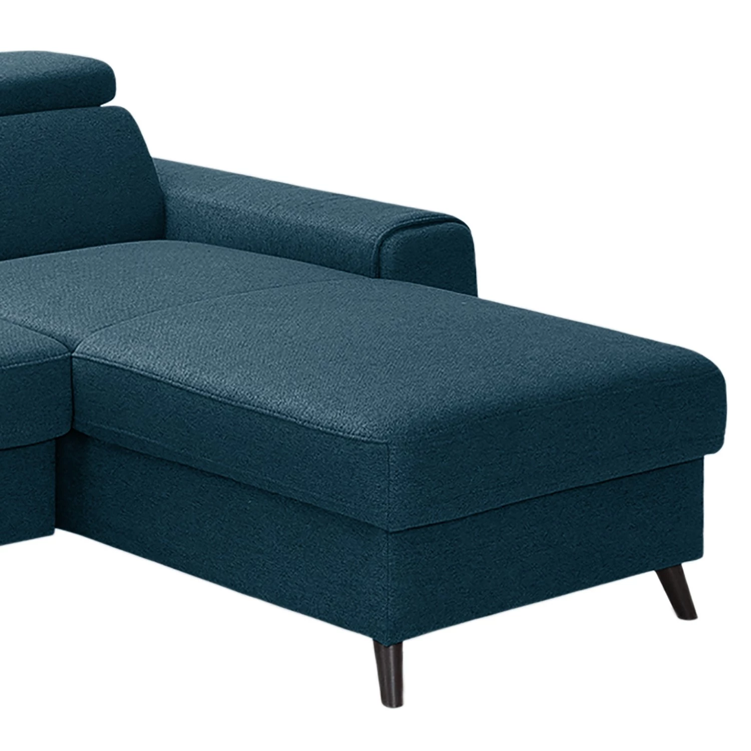 Loftscape Canapé d’angle Cadima II - Tissu - Tissu Cavo: Bleu marine - Méridienne courte à droite (vue de face) - Avec fonction couchage 10 Loftscape Canapé d’angle Cadima II - Tissu - Tissu Cavo: Bleu marine - Méridienne courte à droite (vue de face) - Avec fonction couchage – Image 10