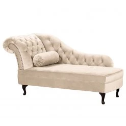 Ridgevalley Méridienne Dale - Velours Ravi: Créme - Accoudoir monté à gauche (vu de face)