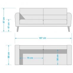 Norrwood Canapé Lucinda I (2-3 places) - Tissu - Tissu Hanabi: Gris Sahara - Beige -Canapés Soldes Magasin 1000270278 210611 10092900270 SKETCH DETAILS P000000001000270278 sketch