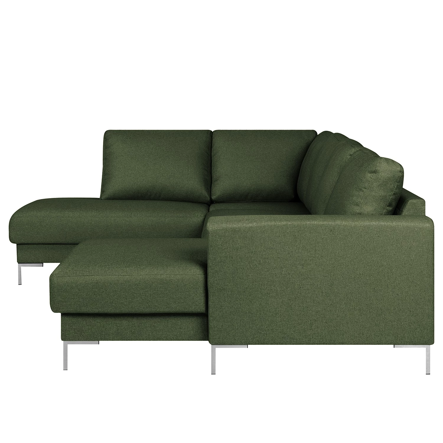 Fredriks Canapé panoramique Summer - Étoffe tissée Mavie: Vert foncé - Méridienne courte à droite / longue à gauche (vue de face) 3 Fredriks Canapé panoramique Summer - Étoffe tissée Mavie: Vert foncé - Méridienne courte à droite / longue à gauche (vue de face) – Image 3