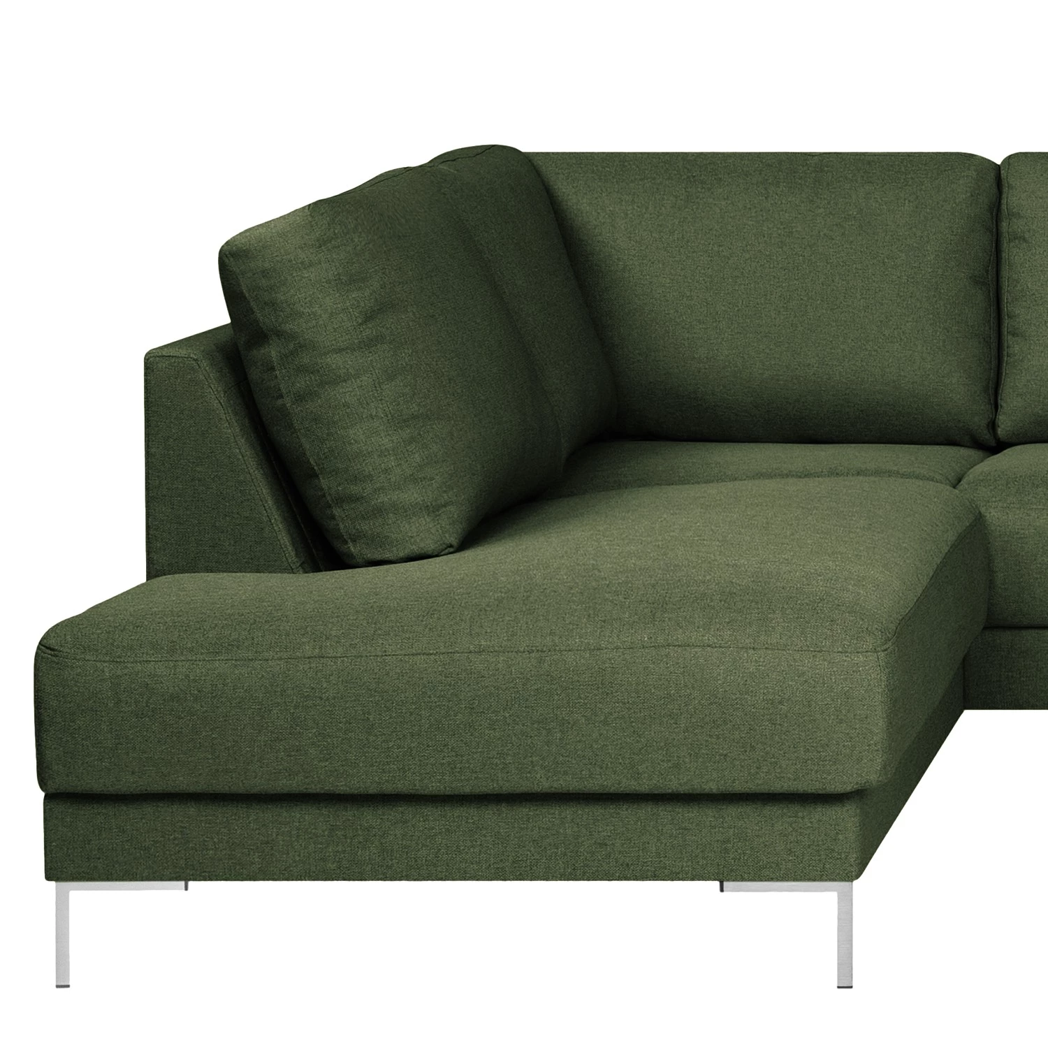 Fredriks Canapé panoramique Summer - Étoffe tissée Mavie: Vert foncé - Méridienne courte à droite / longue à gauche (vue de face) 8 Fredriks Canapé panoramique Summer - Étoffe tissée Mavie: Vert foncé - Méridienne courte à droite / longue à gauche (vue de face) – Image 8