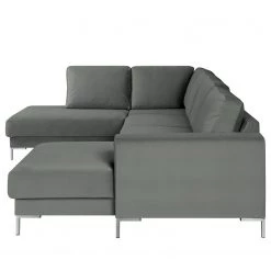 Fredriks Canapé panoramique Summer - Velours Vaia: Gris - Méridienne courte à droite / longue à gauche (vue de face) -Canapés Soldes Magasin 1000279791 210730 10324500634 DETAILS P000000001000279791