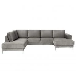 Fredriks Canapé panoramique Summer - Velours Vaia: Gris - Méridienne courte à droite / longue à gauche (vue de face) -Canapés Soldes Magasin 1000279791 211217 13142800645 DETAILS P000000001000279791